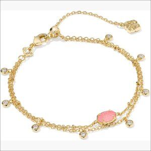 Gold Plated Brass Multi Strand Bracelet with Lobster Clasp